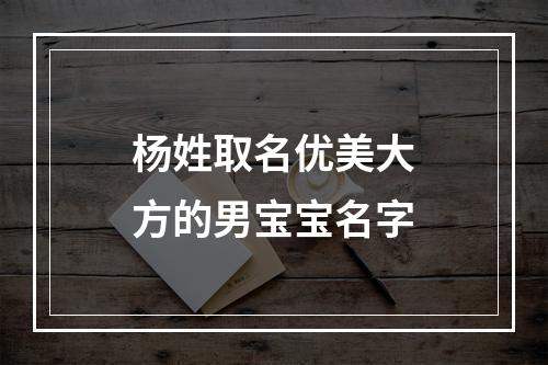 杨姓取名优美大方的男宝宝名字