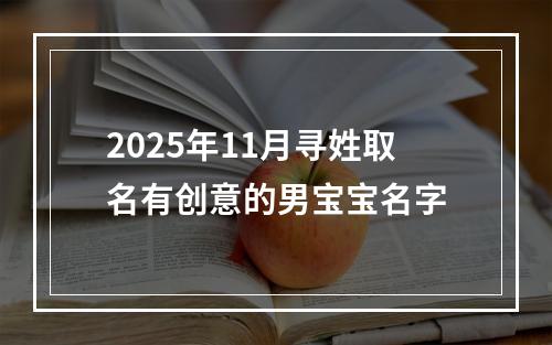 2025年11月寻姓取名有创意的男宝宝名字