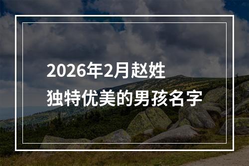 2026年2月赵姓独特优美的男孩名字