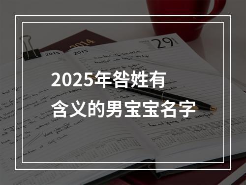 2025年咎姓有含义的男宝宝名字