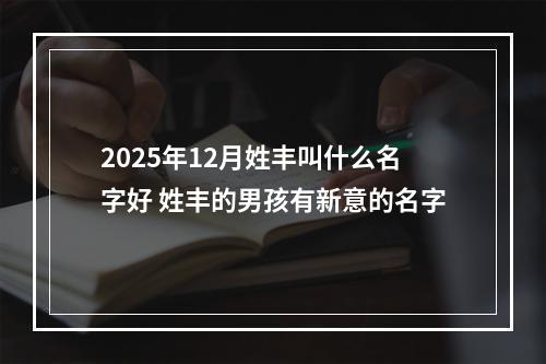 2025年12月姓丰叫什么名字好 姓丰的男孩有新意的名字