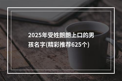2025年受姓朗朗上口的男孩名字(精彩推荐625个)
