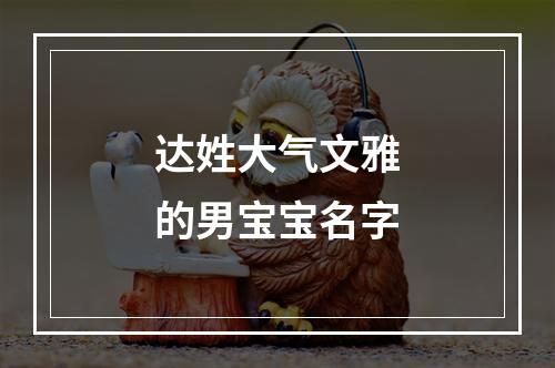 达姓大气文雅的男宝宝名字