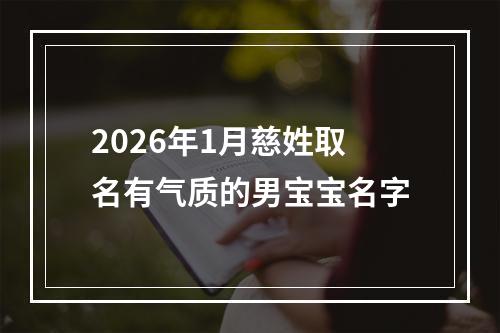 2026年1月慈姓取名有气质的男宝宝名字