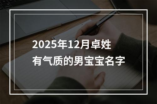 2025年12月卓姓有气质的男宝宝名字