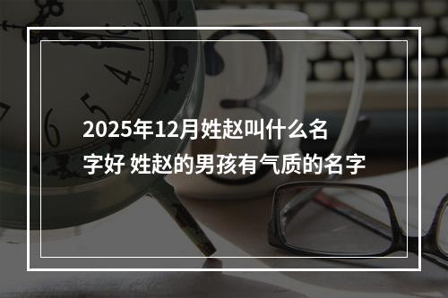 2025年12月姓赵叫什么名字好 姓赵的男孩有气质的名字