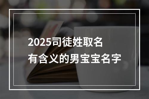 2025司徒姓取名有含义的男宝宝名字