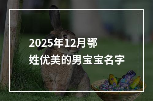 2025年12月鄂姓优美的男宝宝名字