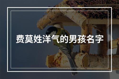 费莫姓洋气的男孩名字