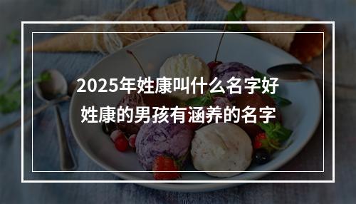 2025年姓康叫什么名字好 姓康的男孩有涵养的名字