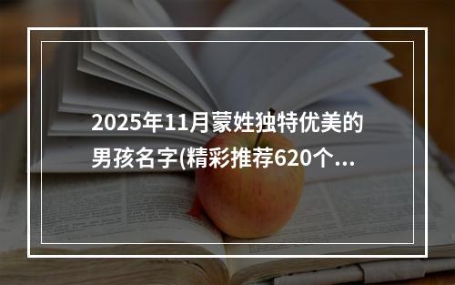 2025年11月蒙姓独特优美的男孩名字(精彩推荐620个)