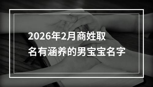 2026年2月商姓取名有涵养的男宝宝名字