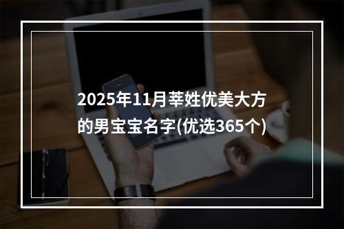 2025年11月莘姓优美大方的男宝宝名字(优选365个)