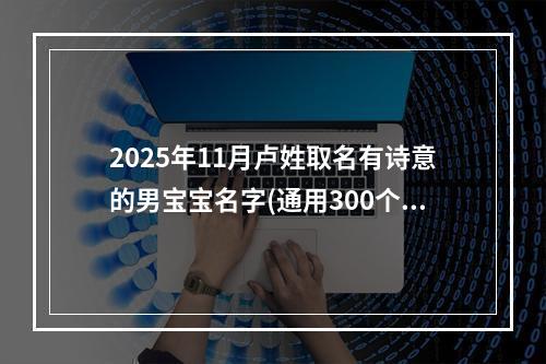 2025年11月卢姓取名有诗意的男宝宝名字(通用300个)