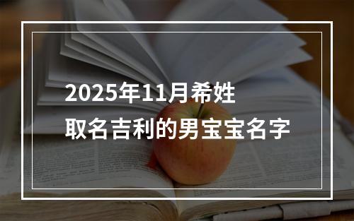 2025年11月希姓取名吉利的男宝宝名字