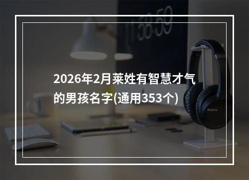 2026年2月莱姓有智慧才气的男孩名字(通用353个)