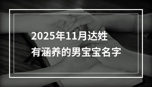 2025年11月达姓有涵养的男宝宝名字
