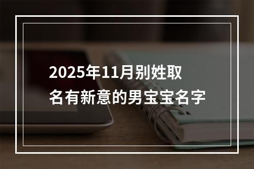 2025年11月别姓取名有新意的男宝宝名字