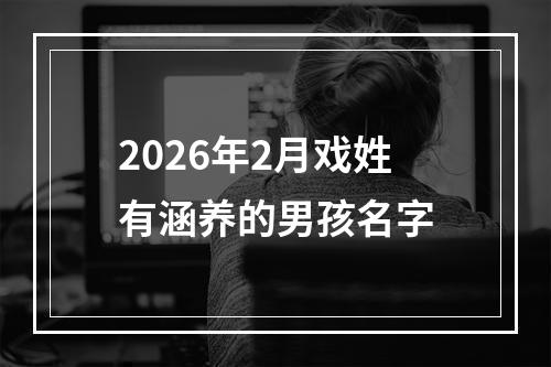 2026年2月戏姓有涵养的男孩名字