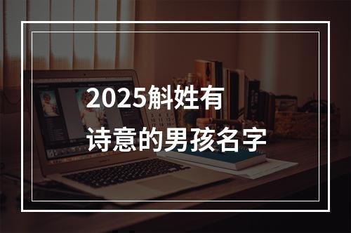 2025斛姓有诗意的男孩名字