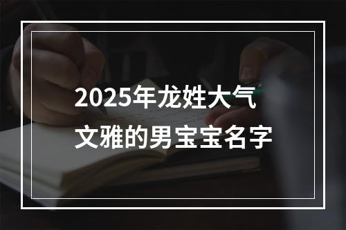 2025年龙姓大气文雅的男宝宝名字