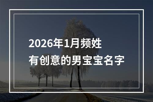 2026年1月频姓有创意的男宝宝名字