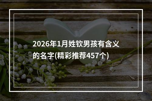 2026年1月姓钦男孩有含义的名字(精彩推荐457个)