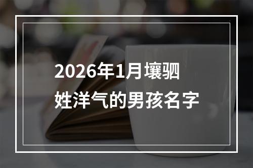 2026年1月壤驷姓洋气的男孩名字