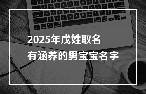2025年戊姓取名有涵养的男宝宝名字