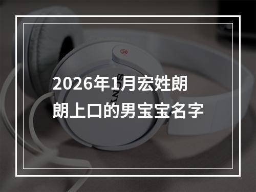 2026年1月宏姓朗朗上口的男宝宝名字