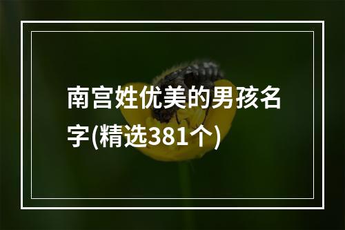 南宫姓优美的男孩名字(精选381个)