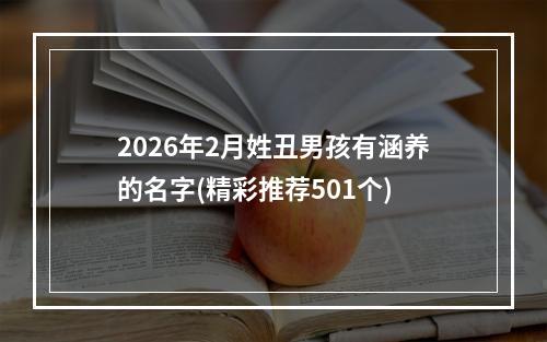 2026年2月姓丑男孩有涵养的名字(精彩推荐501个)