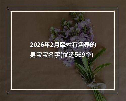 2026年2月牵姓有涵养的男宝宝名字(优选569个)