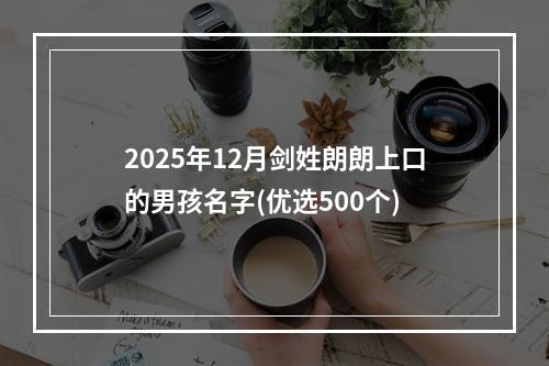 2025年12月剑姓朗朗上口的男孩名字(优选500个)