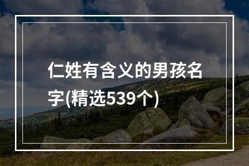 仁姓有含义的男孩名字(精选539个)