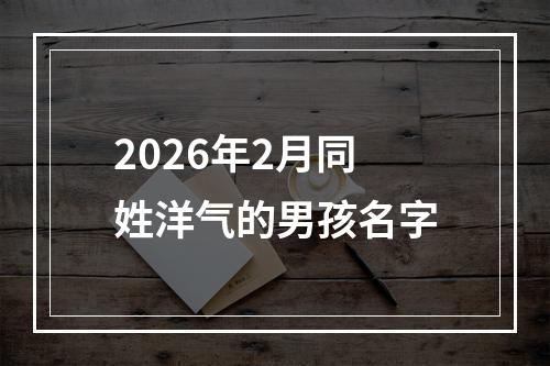 2026年2月同姓洋气的男孩名字