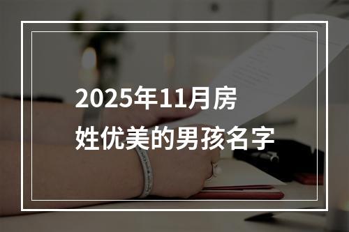 2025年11月房姓优美的男孩名字