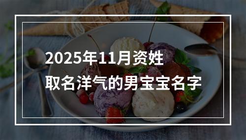 2025年11月资姓取名洋气的男宝宝名字