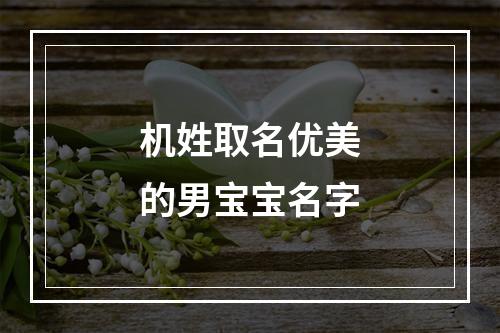 机姓取名优美的男宝宝名字