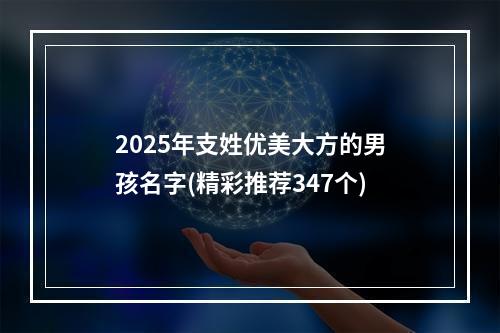 2025年支姓优美大方的男孩名字(精彩推荐347个)