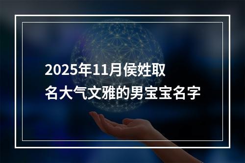 2025年11月侯姓取名大气文雅的男宝宝名字