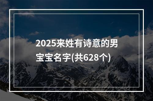 2025来姓有诗意的男宝宝名字(共628个)