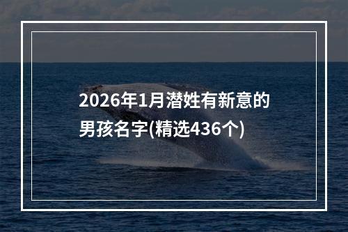 2026年1月潜姓有新意的男孩名字(精选436个)
