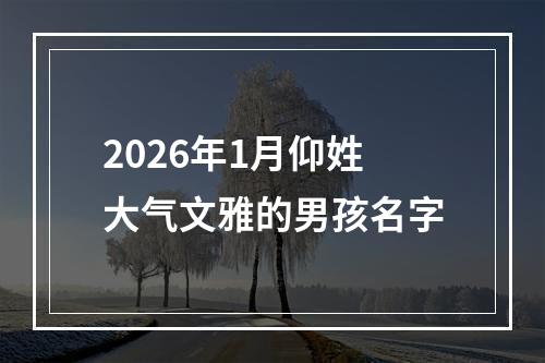 2026年1月仰姓大气文雅的男孩名字