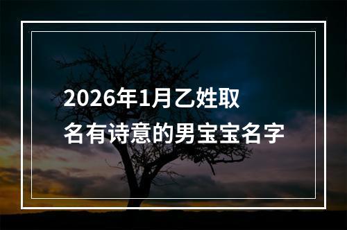 2026年1月乙姓取名有诗意的男宝宝名字