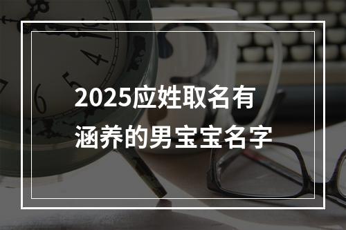 2025应姓取名有涵养的男宝宝名字