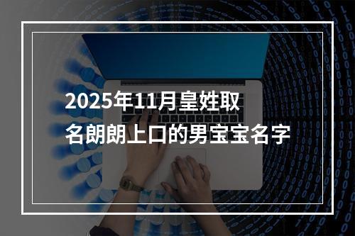 2025年11月皇姓取名朗朗上口的男宝宝名字