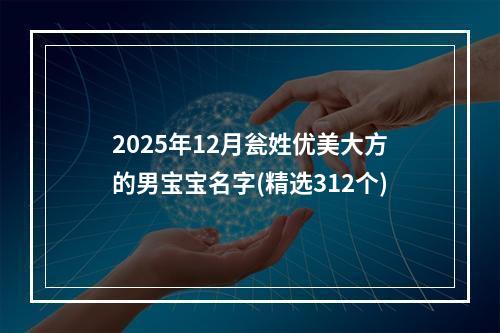 2025年12月瓮姓优美大方的男宝宝名字(精选312个)