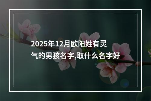 2025年12月欧阳姓有灵气的男孩名字,取什么名字好