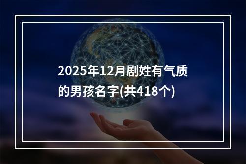 2025年12月剧姓有气质的男孩名字(共418个)